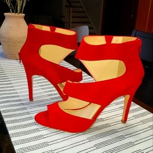 Jessica Simpson Suede Red StilletoHeels Sz 10
